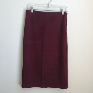 Loft Jacquard Pencil Midi Skirt